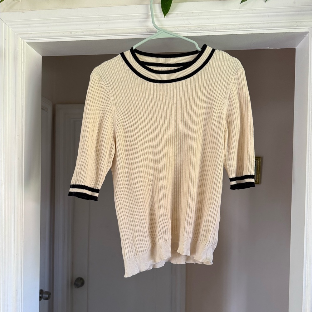 Faherty off white ringer sweater size XL
